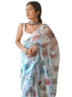 Vamsee Aarushi Mix Color Organza Saree | Grocsy