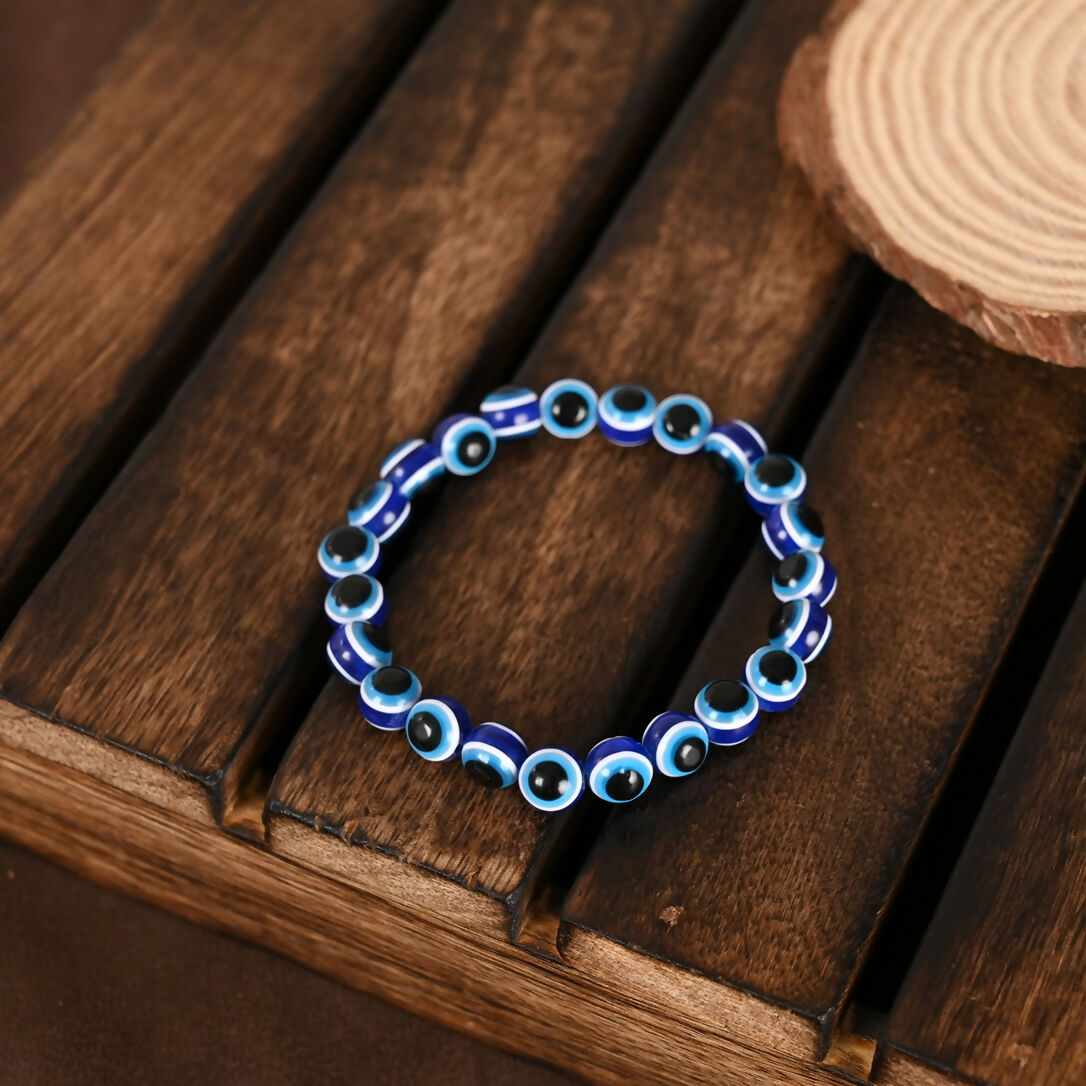 NVR Women & Men Blue Evil Eye Rakhi With Roli Chawal | Grocsy