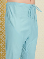 House of Pataudi Men Pure Cotton Schiffli Thread Work Jashn Kurta with Pyjamas | Grocsy