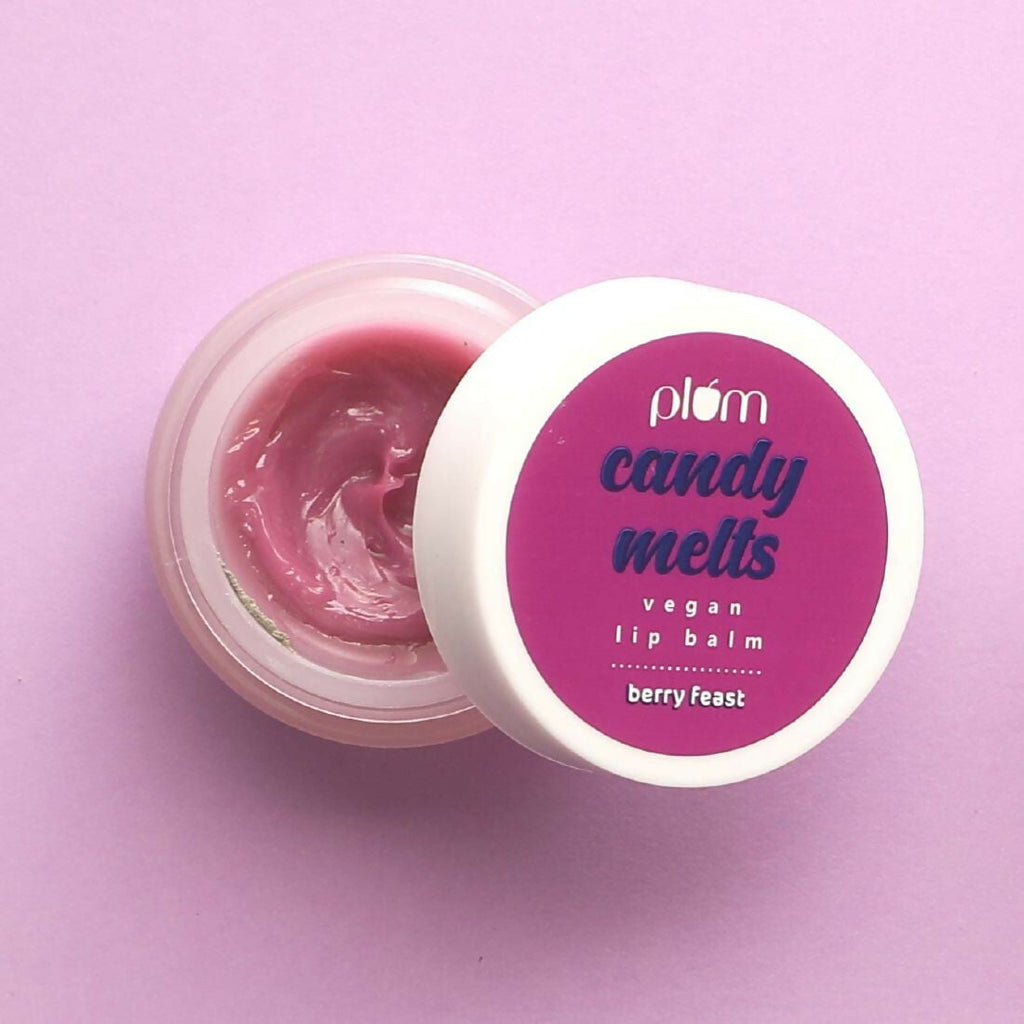 Plum Candy Melts Vegan Lip Balm Berry Feast For Dry & Chapped Lips, Natural SPF with Vitamin A | Grocsy