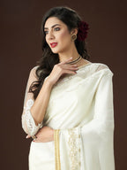 kasee Embroidered Embellished Satin Saree | Grocsy