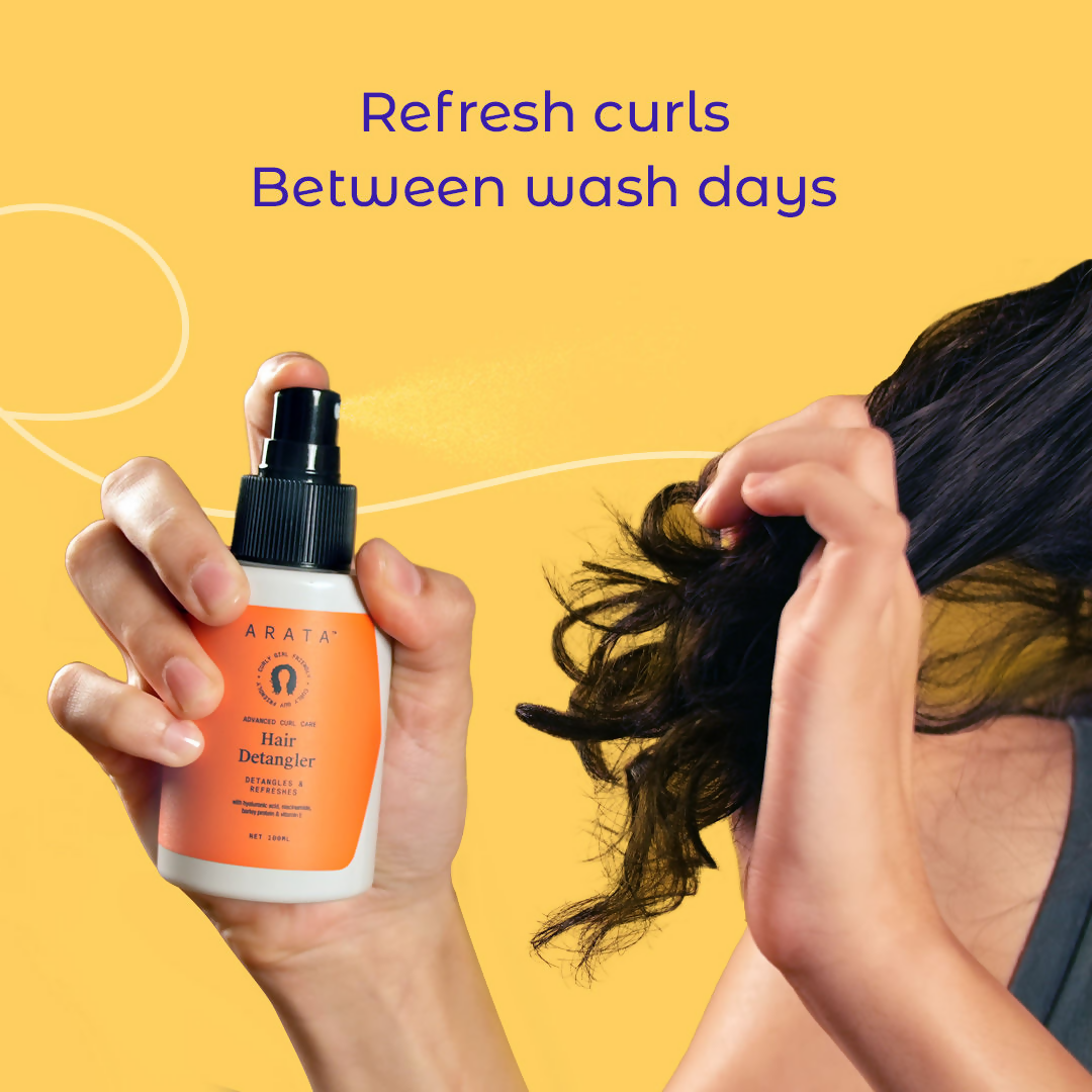 Arata Curl Hair Detangler With Hyaluronic Acid, Niacinamide - Detangles & Strengthens Curls | Grocsy