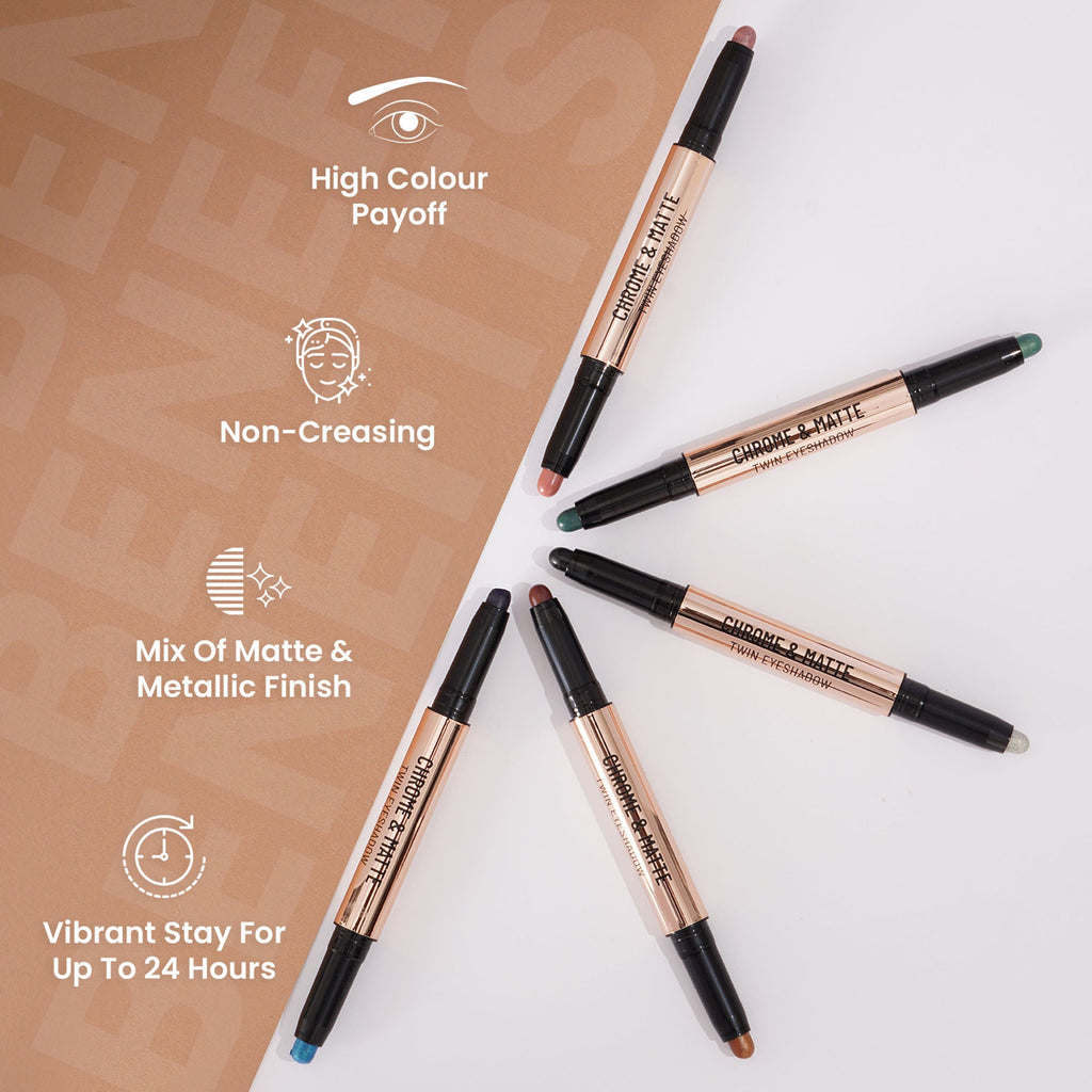 Swiss Beauty Chrome & Matte Twin Eyeshadow - 01 Night Skies | Grocsy