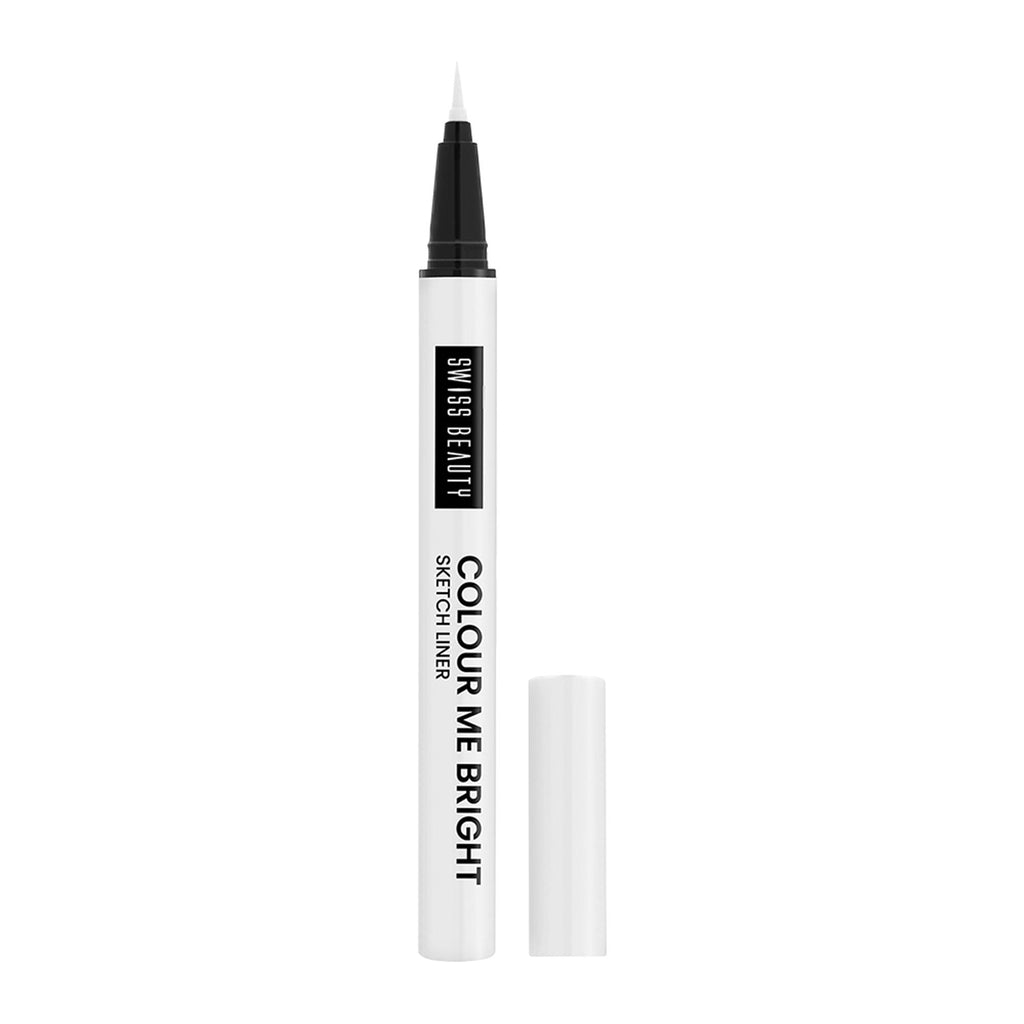 Swiss Beauty Colour Me Bright Sketch Eyeliner - 01 Basic White | Grocsy
