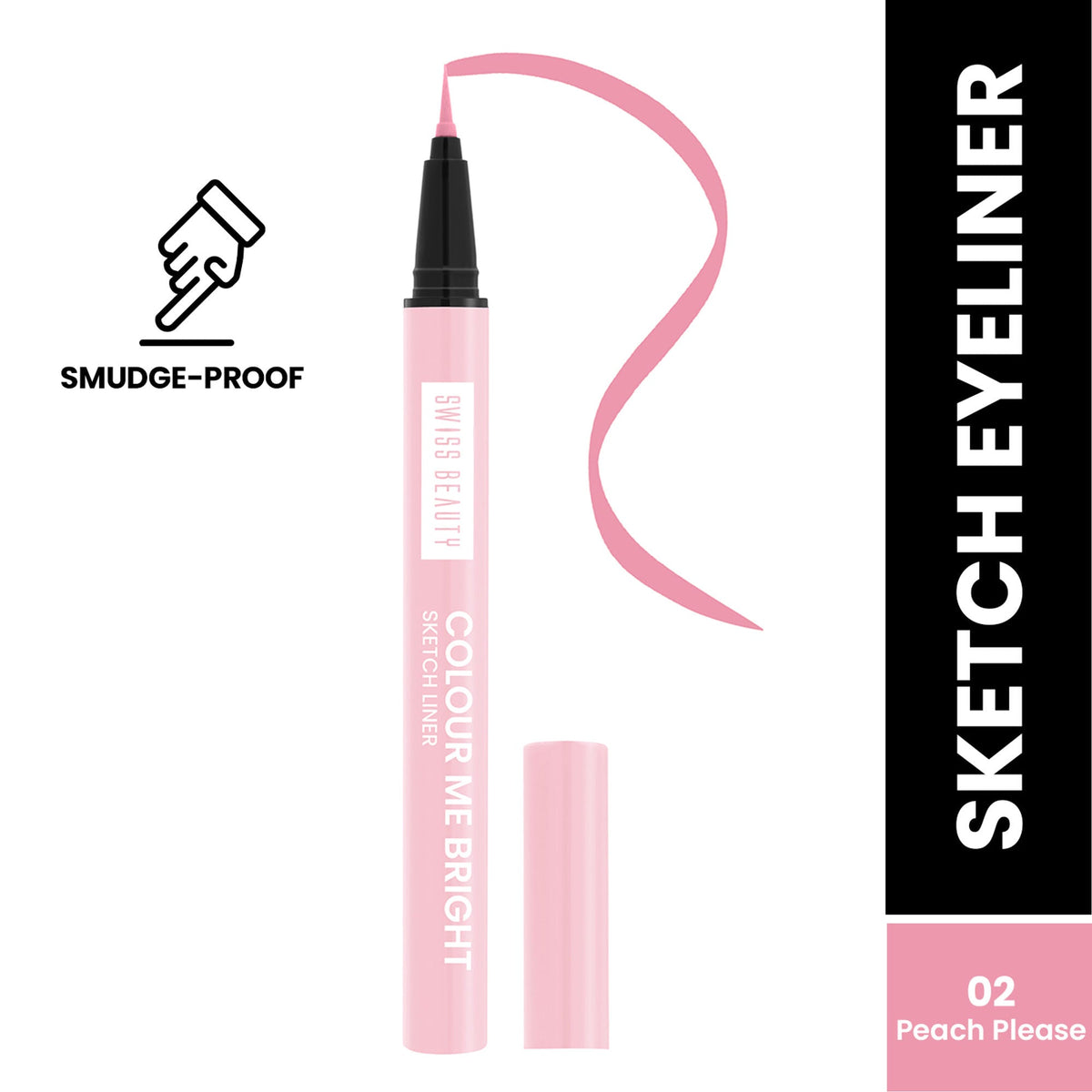 Swiss Beauty Colour Me Bright Sketch Eyeliner - 02 Peach Please | Grocsy