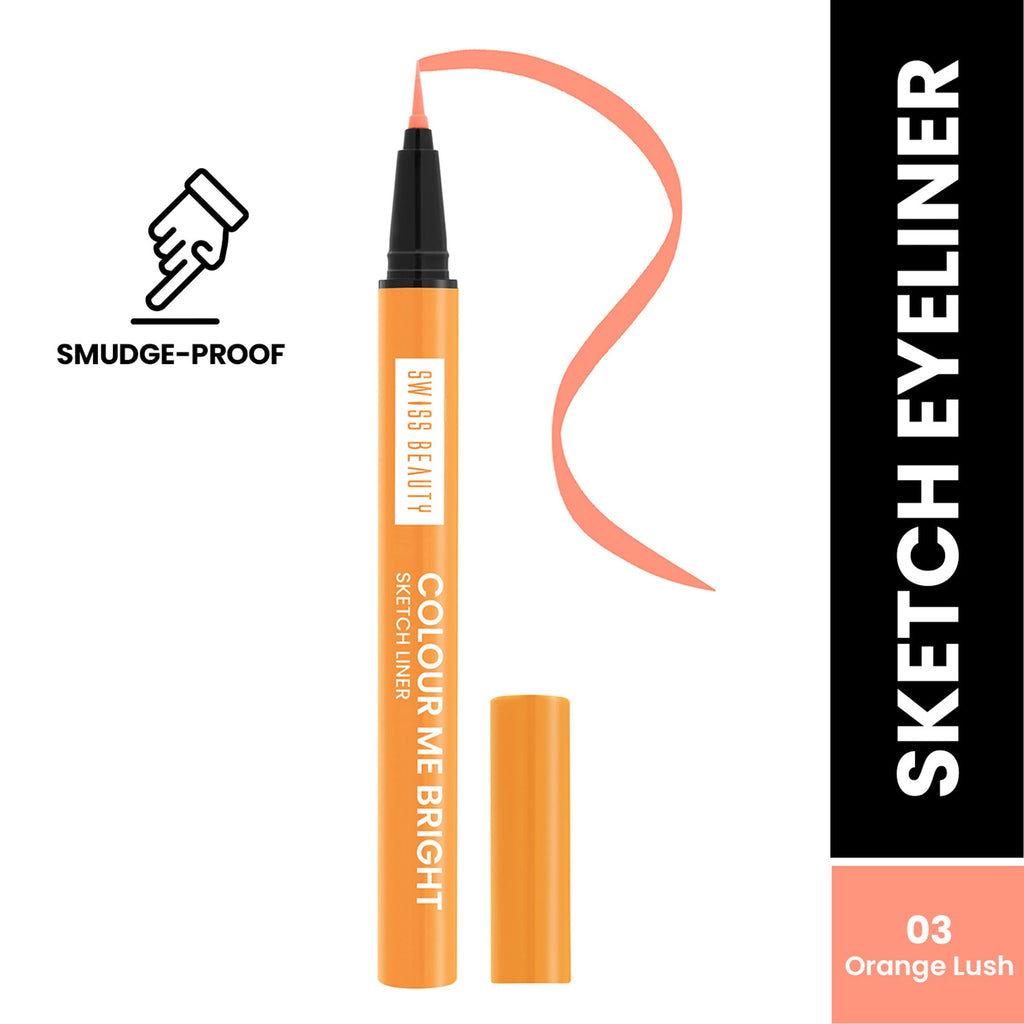 Swiss Beauty Colour Me Bright Sketch Eyeliner - 03 Orange Lush | Grocsy