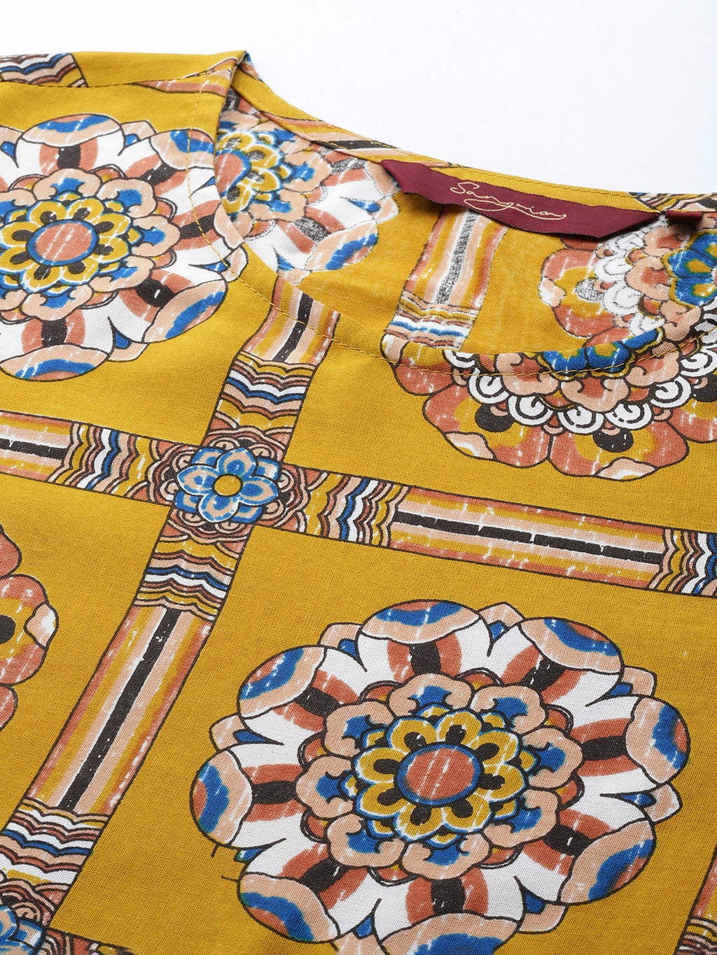 Sangria Women Ethnic Motifs Printed Kurta with Trousers | Grocsy