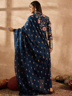 Indo Era Women Floral Printed Angrakha Beads and Stones Pure Cotton Kurta with Trousers & With Dupatta | Grocsy