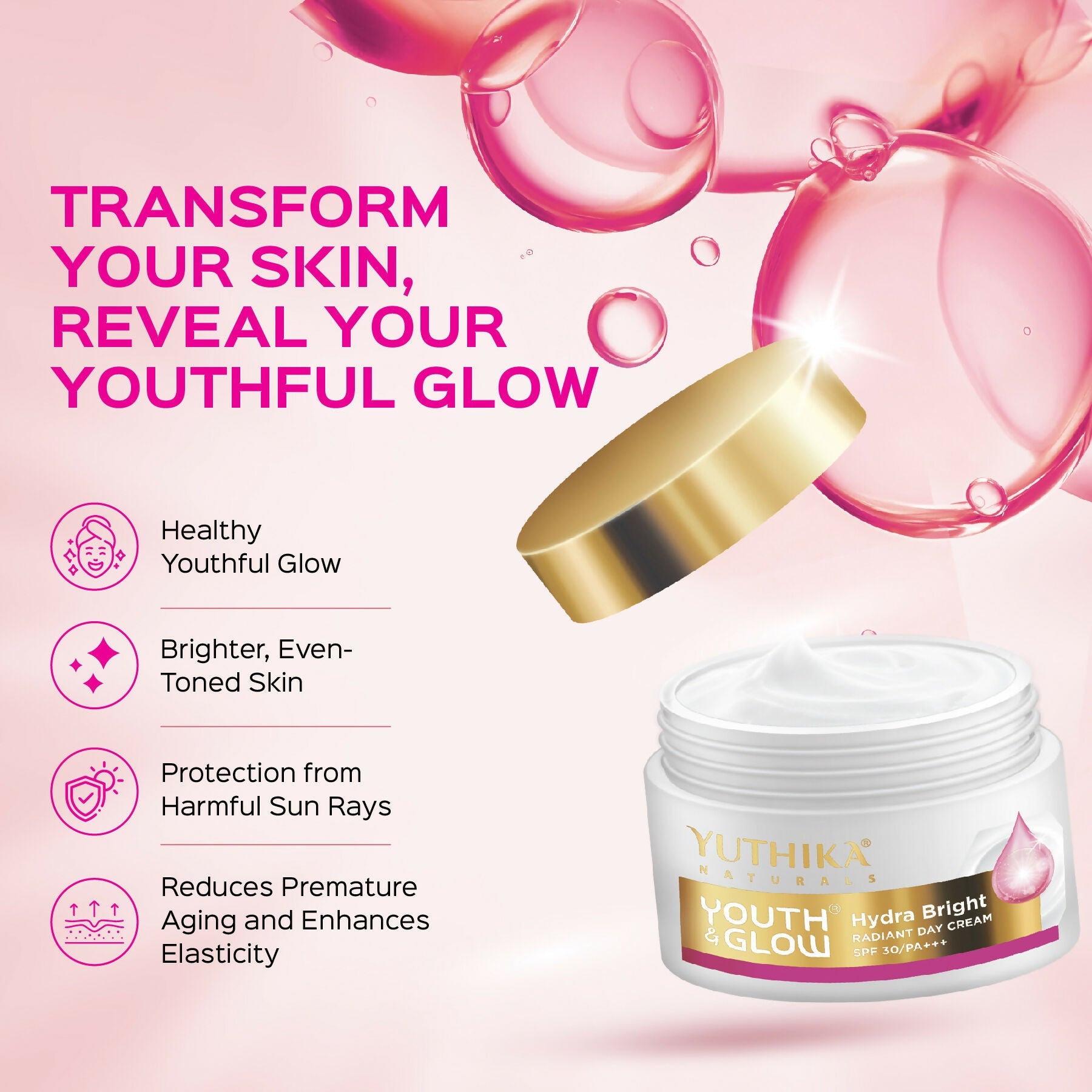 Yuthika Youth & Glow Day Cream For Women Spf30/Pa+++ | Grocsy
