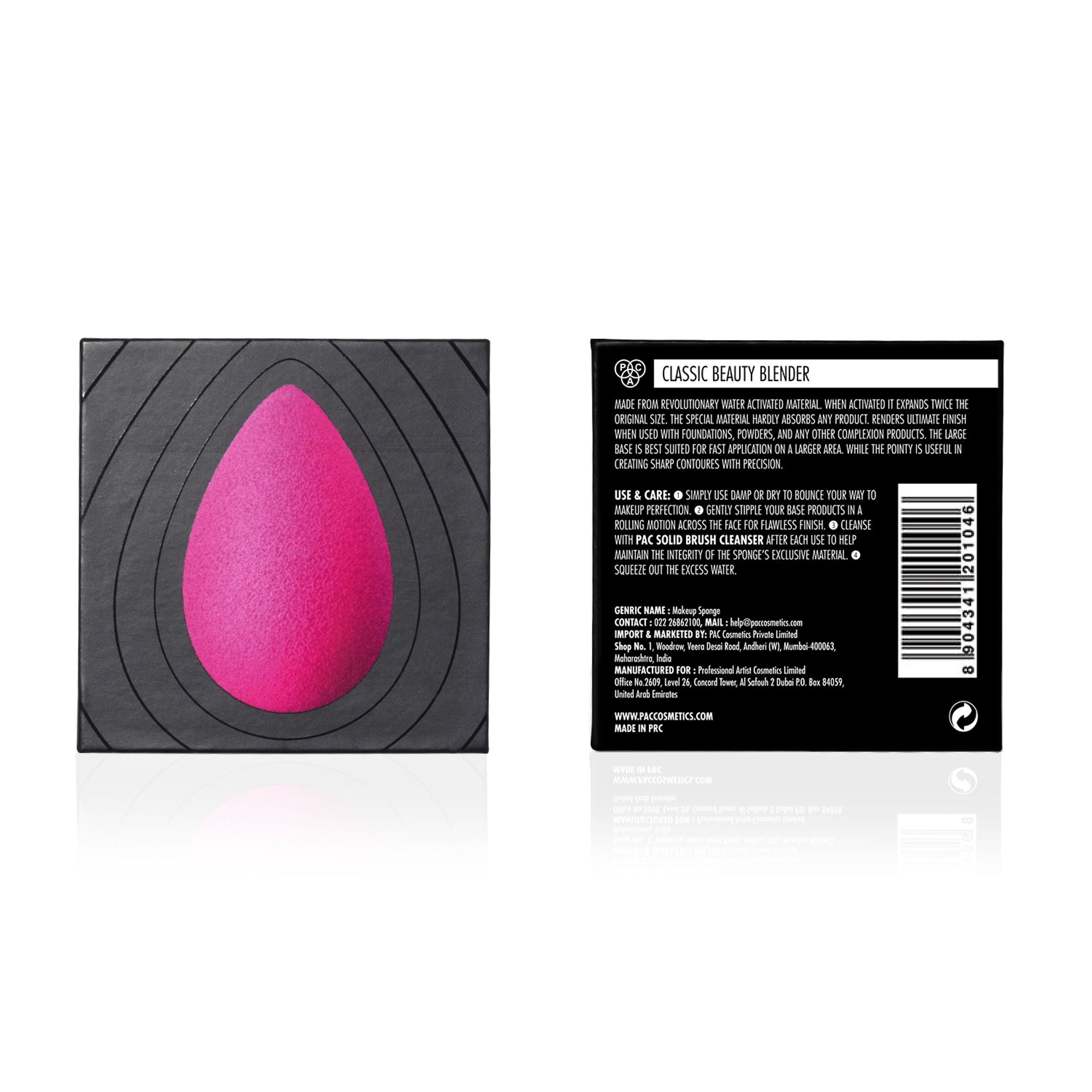 PAC Studio Classic Beauty Blender - Waterdrop, Grows 2X When Wet, Low Absorption, Durable & Stays in Shape | Grocsy