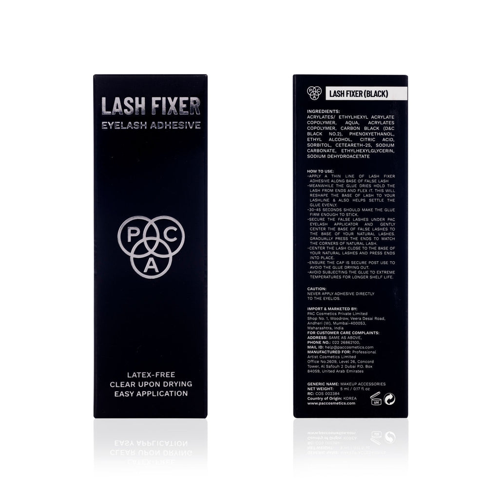 PAC Studio Lash Fixer Eyelash Adhesive Black - 24H Hold, Quick Drying, Waterproof, Ultra Thin Brush | Grocsy