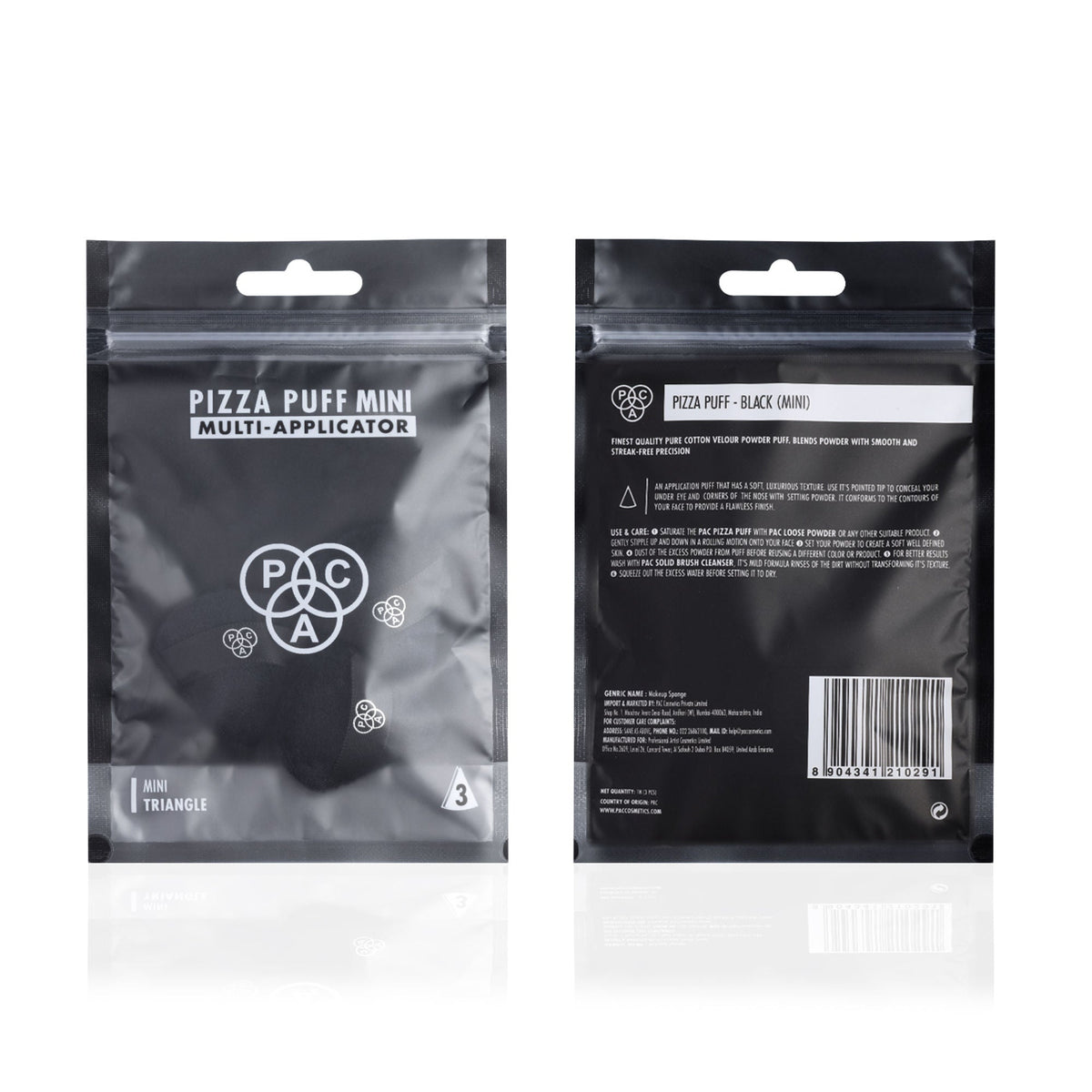 PAC Studio Pizza Puff Black Mini - 99% Soft Natural Cotton, Ideal for Under Eyes & Precise Application | Grocsy