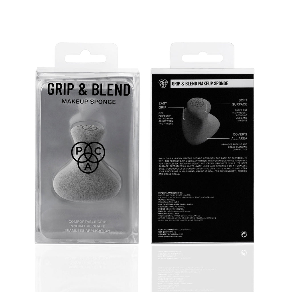 PAC Studio Grip & Blend Makeup Sponge - Effortless Blendability with Controlled Grip, Ultra Soft Latex Free | Grocsy