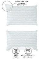 Story@home Arena White & Blue Geometric Printed 180 TC Queen Bedsheet & 2 Pillow Covers | Grocsy