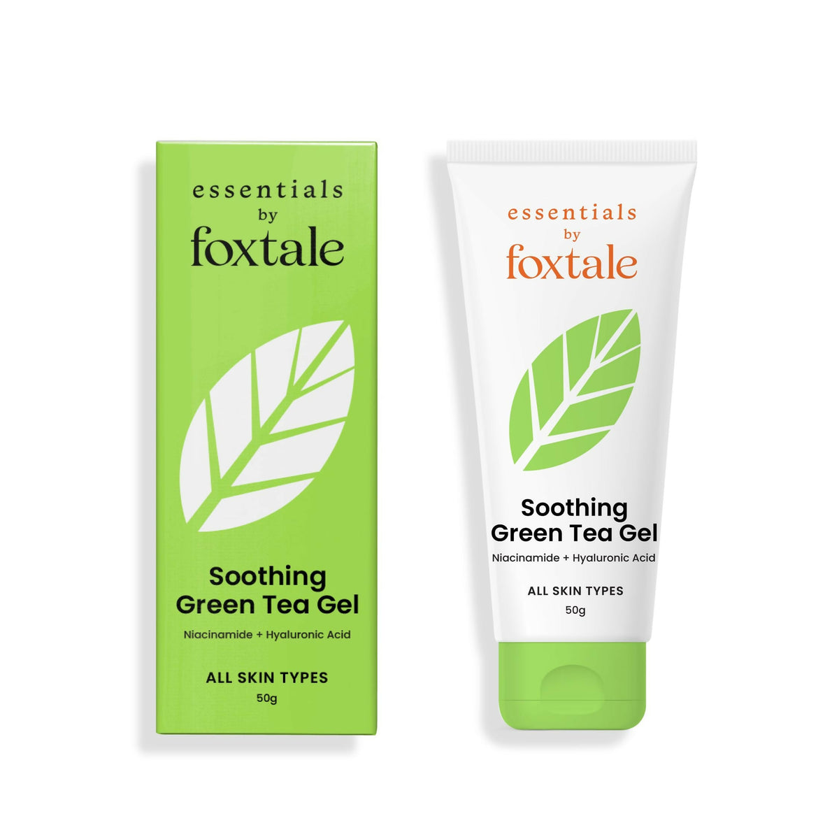 Foxtale Essentials Green Tea Oil-Free Gel Face Moisturizer - Hydrates, Brightens And Prevents Acne | Grocsy