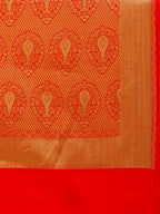 Saree Mall Red Silk Blend Woven Design Kanjeevaram Saree | Grocsy