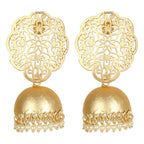 Joban Fashion Women Matte Gold Brass Jhumka | Grocsy
