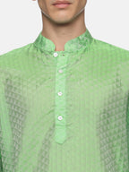 Sethukrishna Men Green Printed Kurta with Patiala | Grocsy