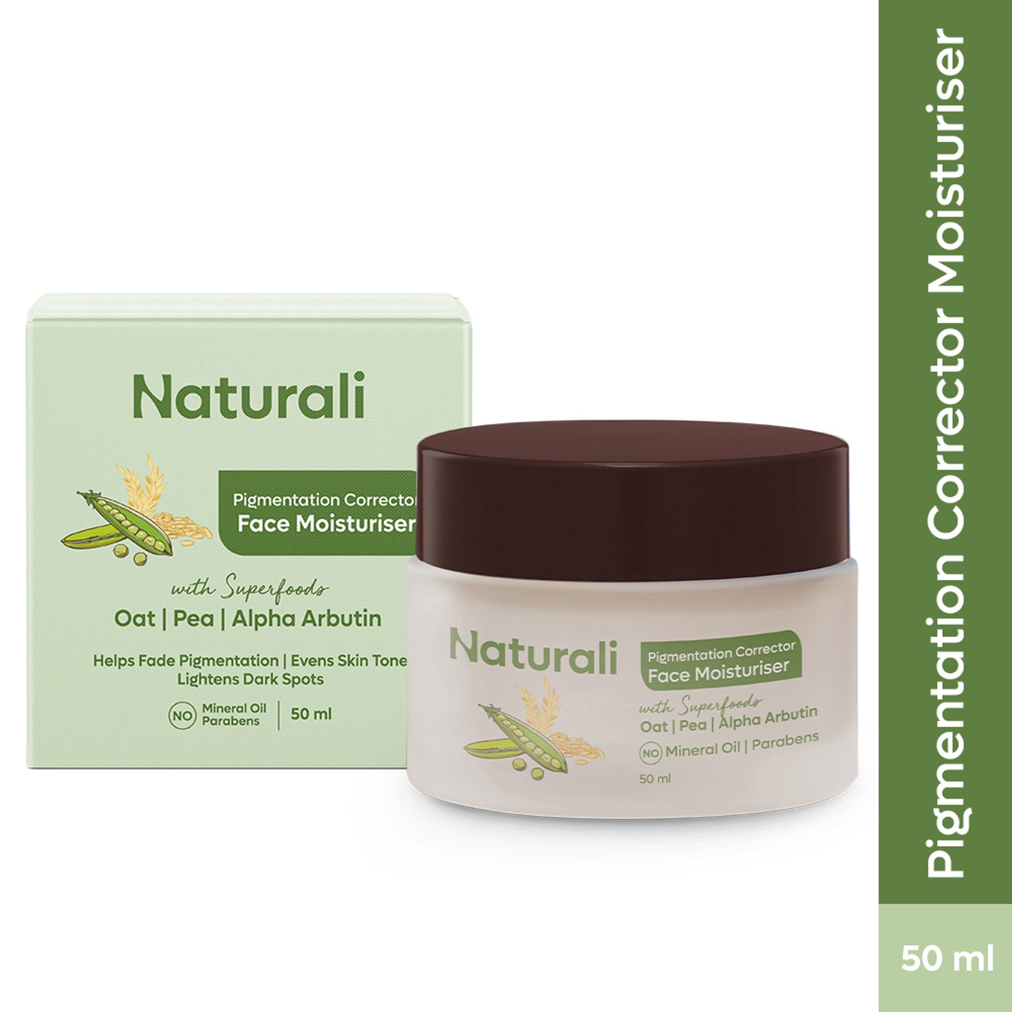 Naturali Pigmentation Corrector Moisturiser with Superfoods Oat, Pea & Alpha Arbutin | Grocsy