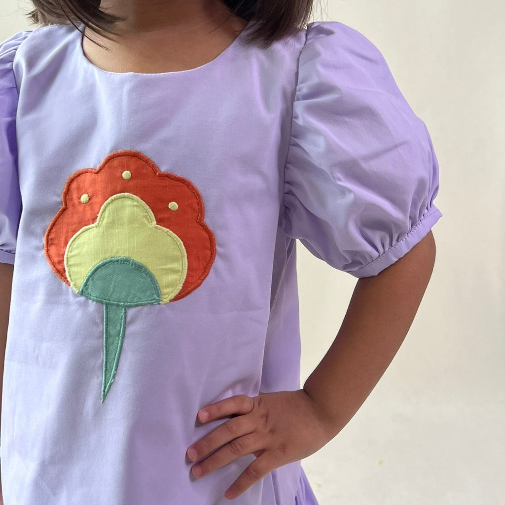 ArthLife Lavender Flower Patch Casual Dress | Grocsy
