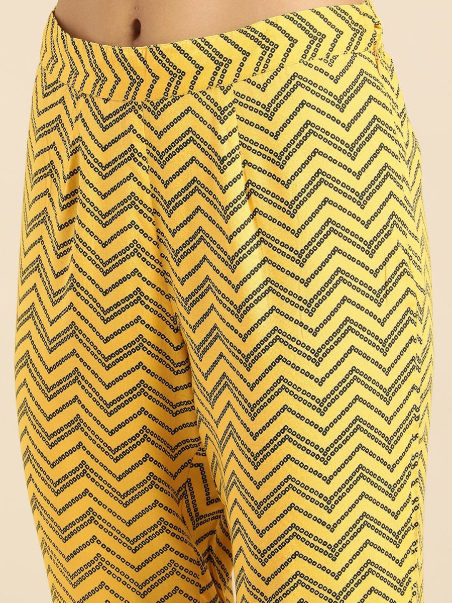 All About You Women Yellow Printed Kurta with Trousers & With Dupatta | Grocsy