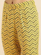 All About You Women Yellow Printed Kurta with Trousers & With Dupatta | Grocsy