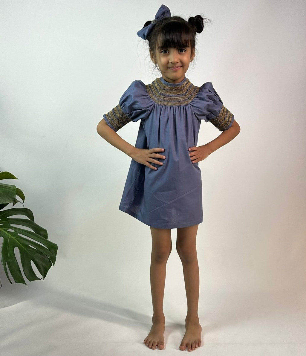 ArthLife Indigo Smocked Dress | Grocsy