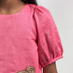 ArthLife Coral Pink Doll A-Line Dress | Grocsy