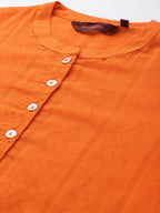 Sangria Women Orange Pure Cotton Kurta with Palazzos | Grocsy