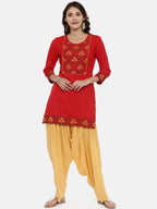 Souchii Women Beige Woven Design Patiala | Grocsy