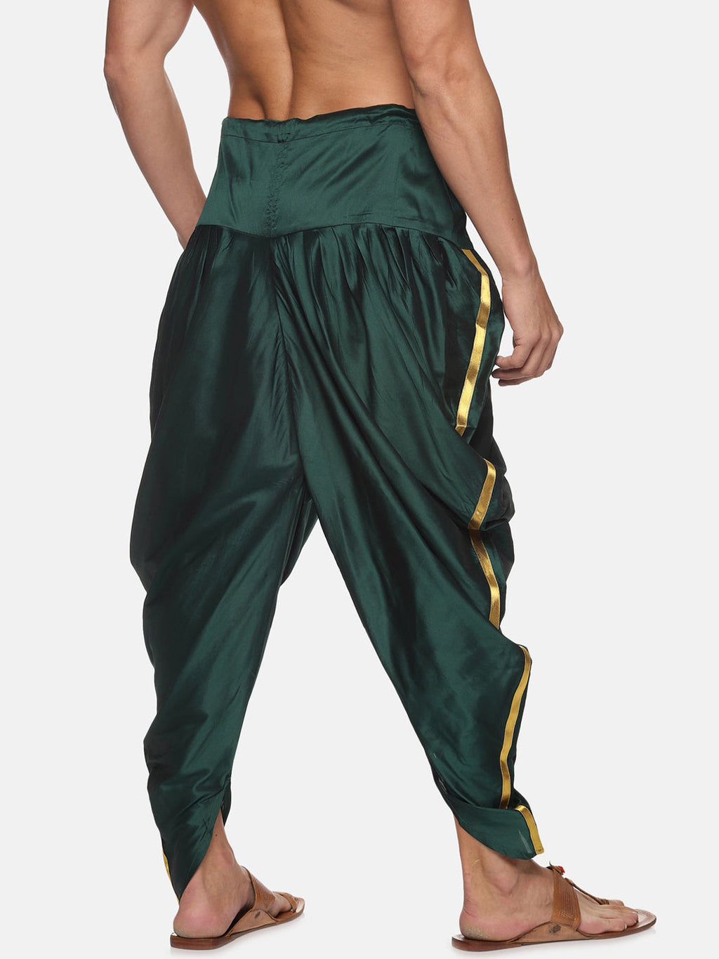 Sethukrishna Men Dark-Green Solid Dhoti Pants | Grocsy