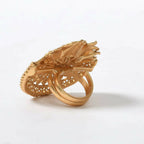 Mominos Fashion Joharkamal Gold-Polished Stone Studded Adjustable Finger Ring - Design 17 | Grocsy