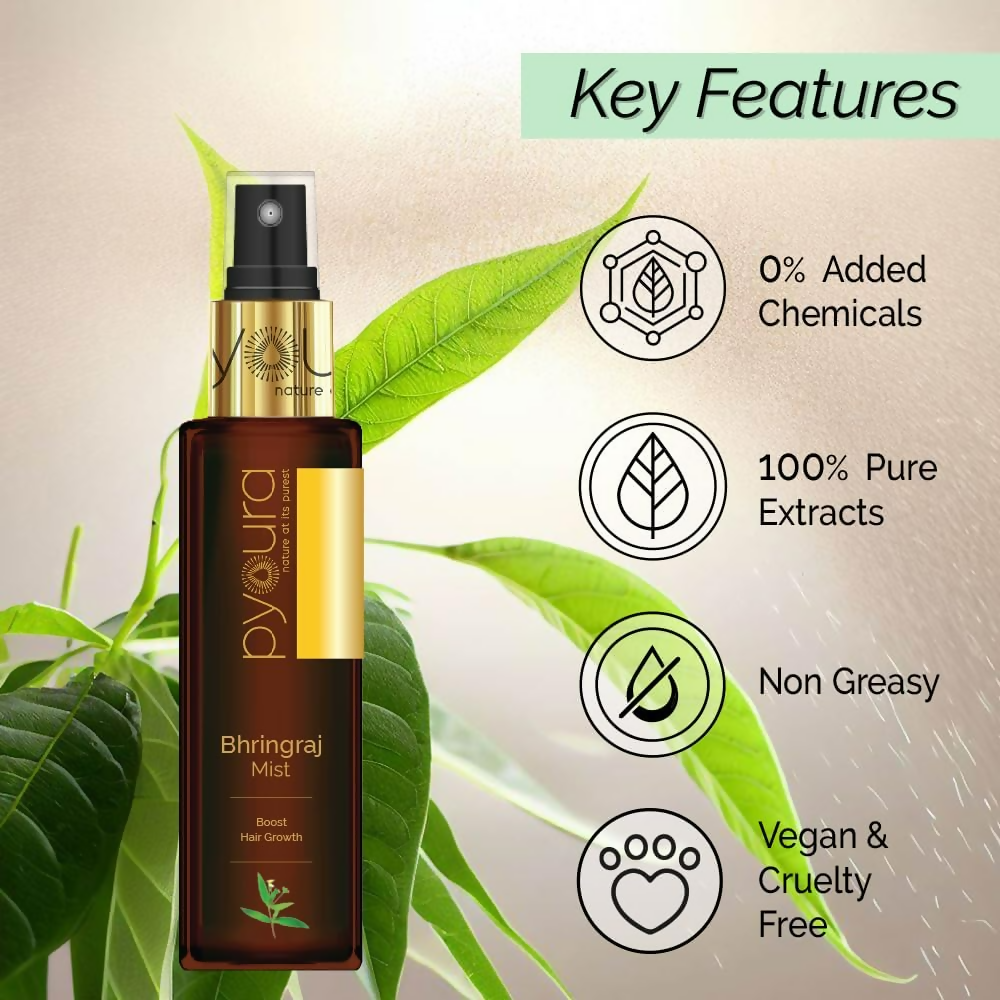 Pyoura Bhringraj Non-Oily Hair Spray Serum Mist | Grocsy