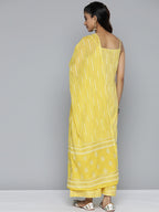 HERE&NOW Ethnic Motifs Printed Gotta Patti Pure Cotton Kurta with Sharara & Dupatta | Grocsy