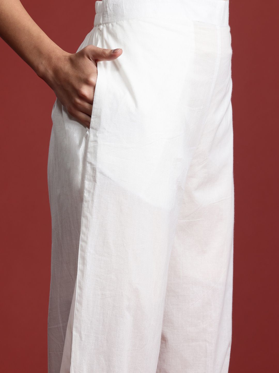 Indo Era Floral Embroidered Thread Work Pure Cotton Kurta with Trousers & With Dupatta | Grocsy