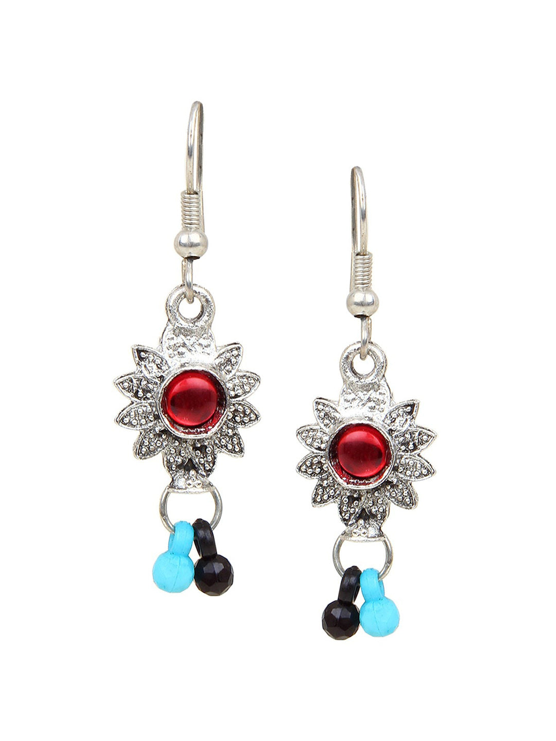 Cardinal Multi-Colored Heart Oxidised Long Jewellery Set | Grocsy