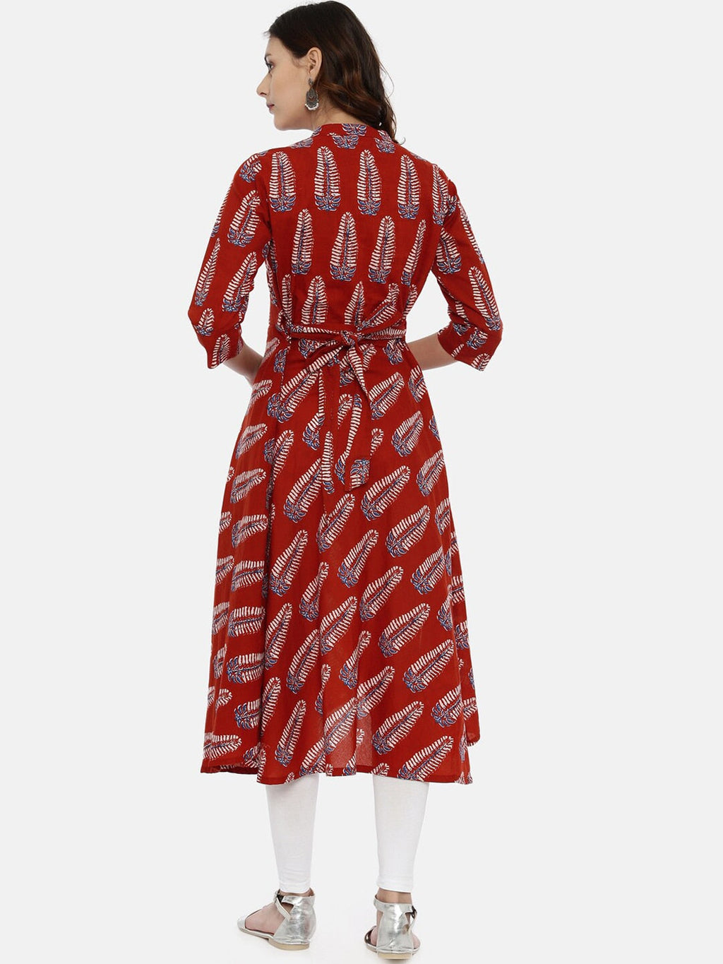 Souchii Maroon Printed A-Line Kurta | Grocsy
