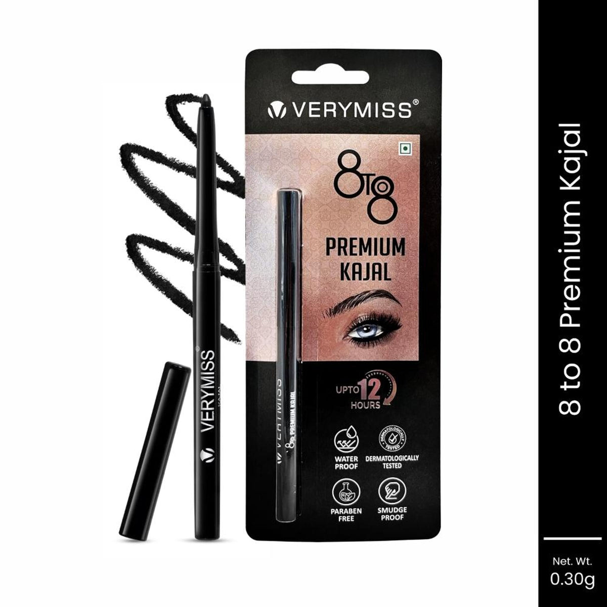 VERYMISS Premium Kajal 8 To 8 - Black | Grocsy