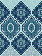 Dreamscape Blue Ethnic 144 TC Cotton Bedsheet with Reversible Pillow Covers | Grocsy