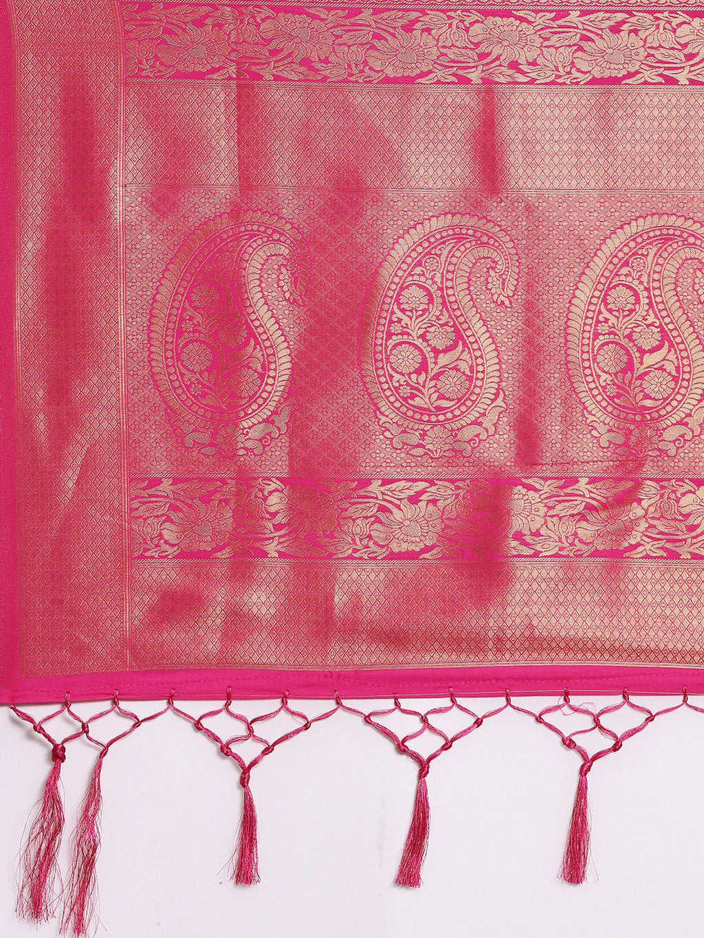 Saree Mall Pink Ethnic Motifs Zari Silk Blend Banarasi Saree For Women | Grocsy