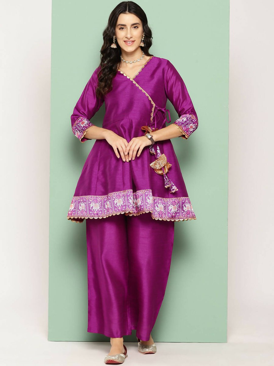 Ahalyaa Women's Traditional Wear Co-ods - Purple | Grocsy