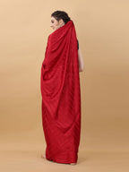 kasee Red & Black Striped Poly Georgette Saree | Grocsy