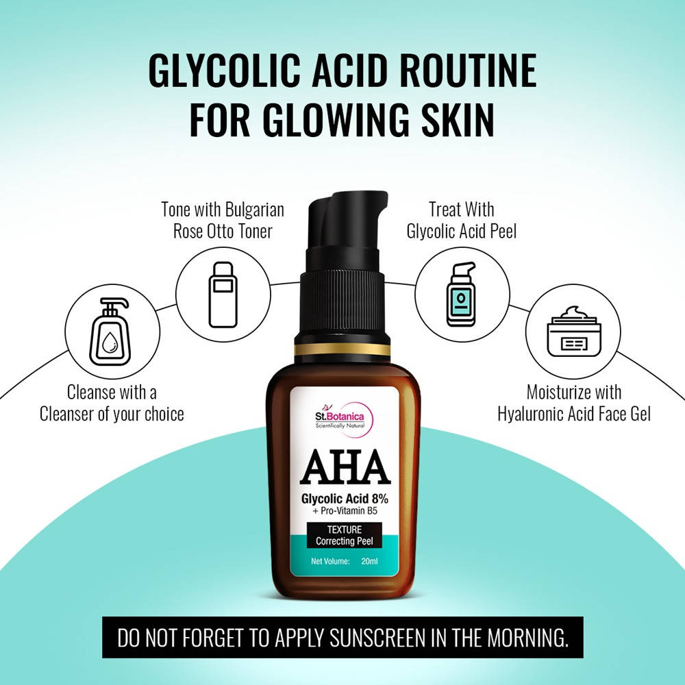 St.Botanica AHA Glycolic Acid 8% + Pro-Vitamin B5 Texture Correcting Peel | Grocsy
