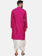Sethukrishna Men Rose Angrakha Kurta with Dhoti Pants | Grocsy