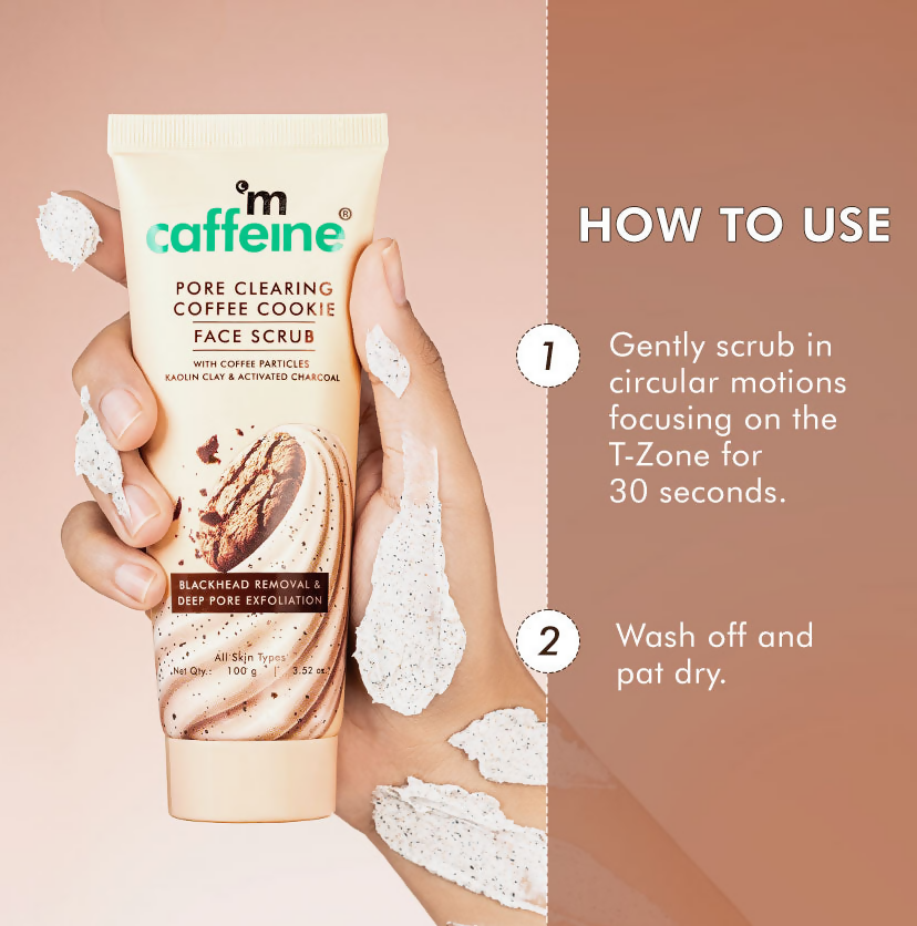 mCaffeine Pore Clear Coffee Cookie Face Scrub for Blackheads & Tan Removal | Grocsy