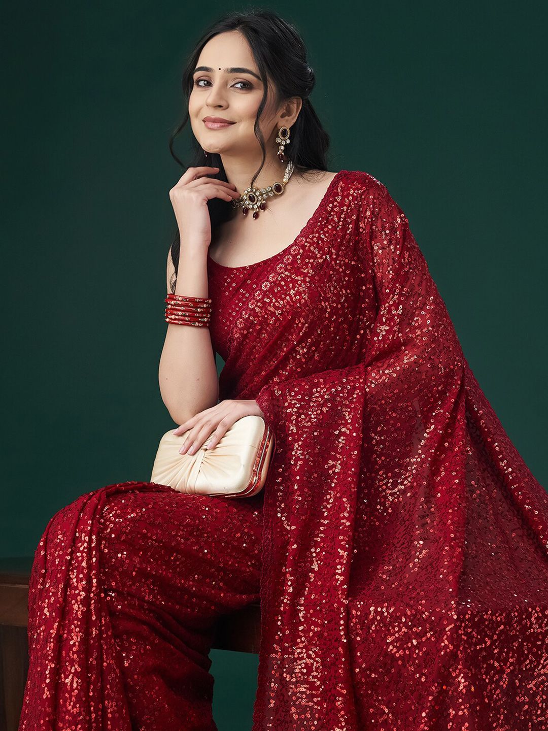 kasee Embellished Sequinned Saree | Grocsy
