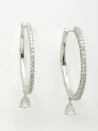 NVR Women's Silver-Toned AD-Studded Handcrafted Circular Hoop Earrings | Grocsy