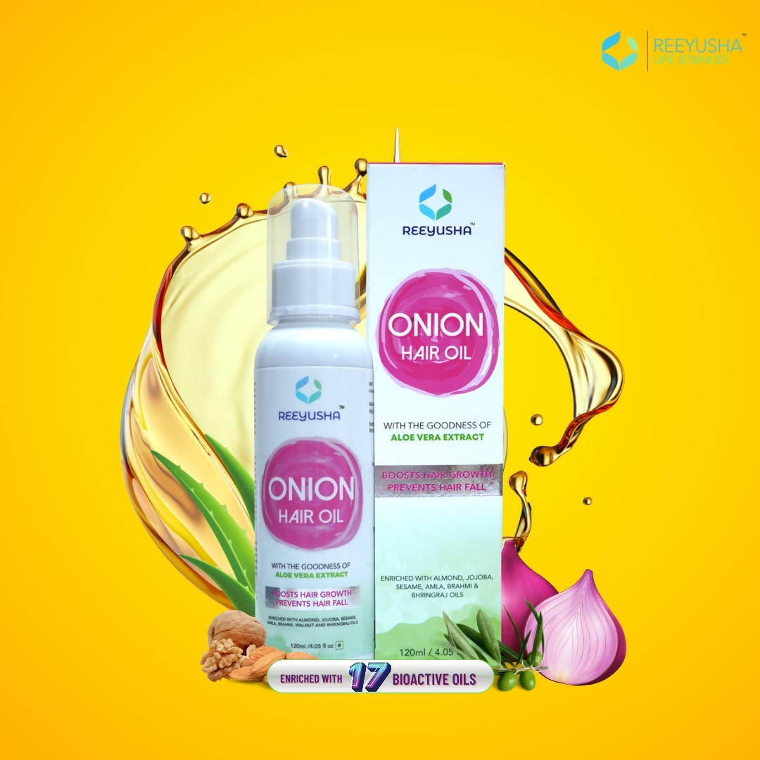 Reeyusha Onion Hair Oil with Aloe Vera Extract | Grocsy