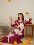 Indo Era Floral Printed V-Neck Sequinned A-Line Kurta with Salwar | Grocsy