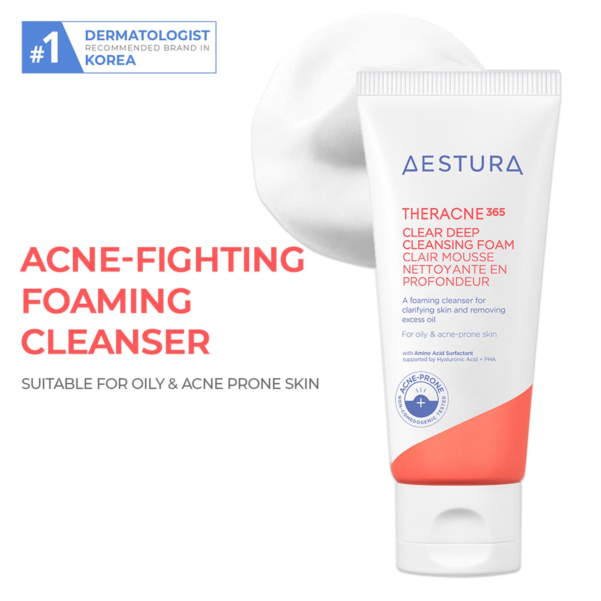 Aestura Theracne365 Clear Deep Cleansing Foam | Grocsy